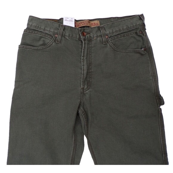 Vintage Levis 550 Green Canvas Relaxed Carpenter Workwear Jeans Men's 34x31 NWT! - Picture 2 of 5